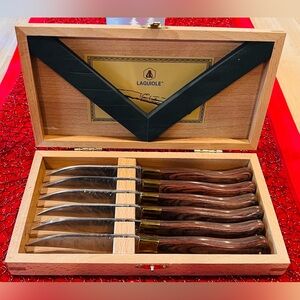 Laguiole Wooden Handle Steak Knife Set of 6